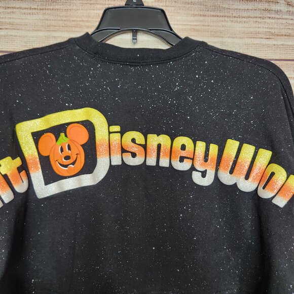 Walt DISNEY World HALLOWEEN Glitter Black Candy Corn Spirit Jersey Size XS - Picture 14 of 14
